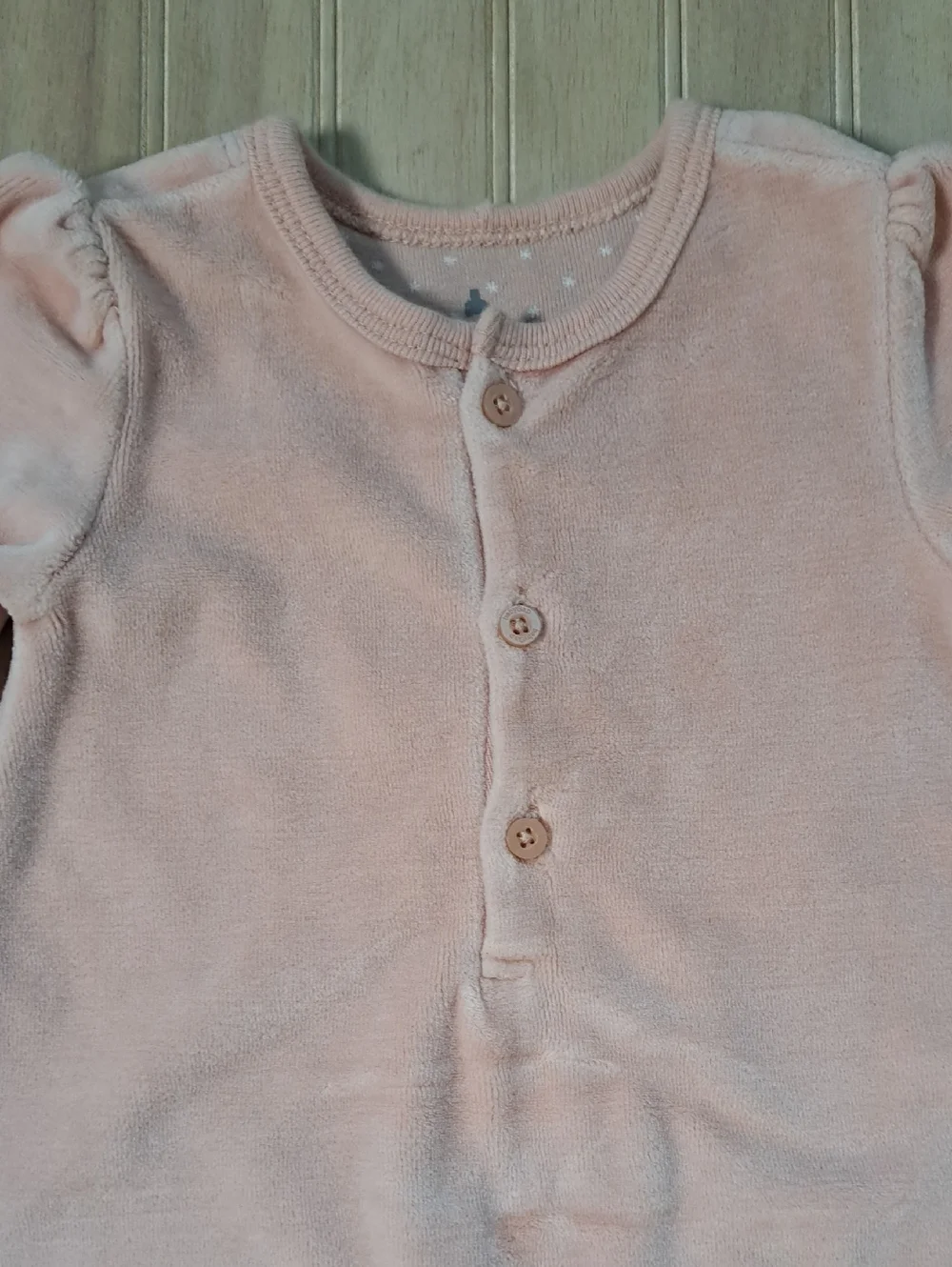 Baby GAP First Favorites Pink Velour Footed Sleeper Puff Sleeve Romper Cozy